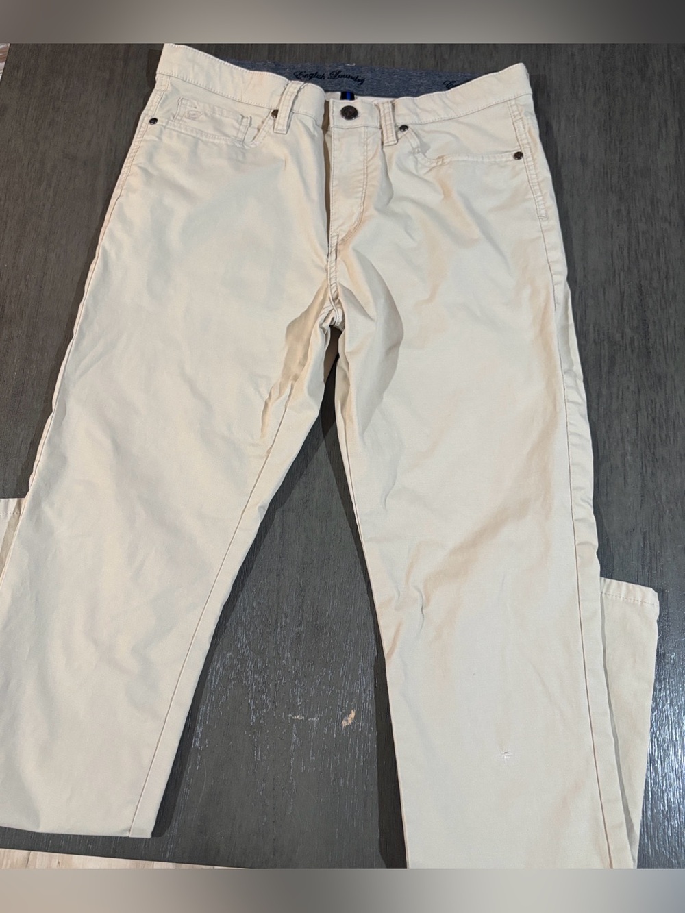 Men’s English Laundry Off-White Slim Fit Casual 5-Pocket Chinos Size 32x32